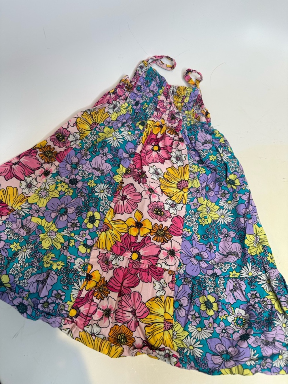 Penelope Mack Floral Halter Dress in Pink, Yellow, Purple, Teal